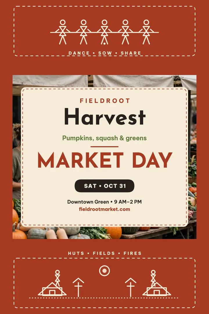 Fieldroot Harvest Market Day poster template