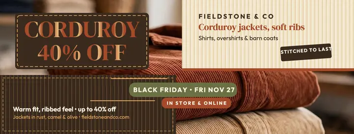 Fieldstone Black Friday corduroy cover template