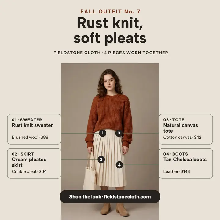 Fieldstone Cloth fall outfit No. 7 callouts template