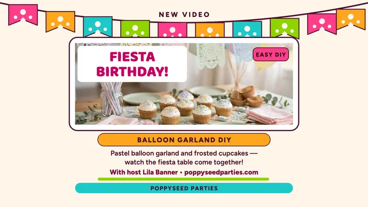 Poppyseed fiesta birthday video thumbnail template