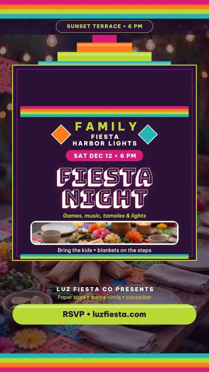 Luz Fiesta Co family fiesta night story template