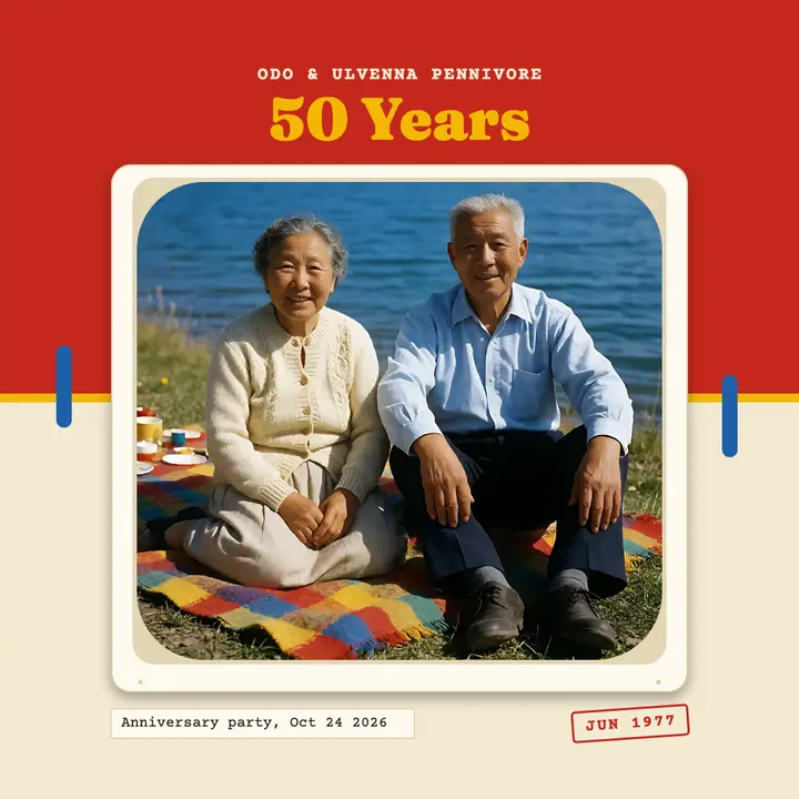 Fiftieth anniversary Kodachrome slide post template