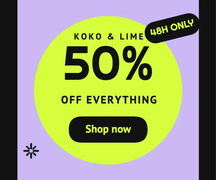 50% off lilac ad template