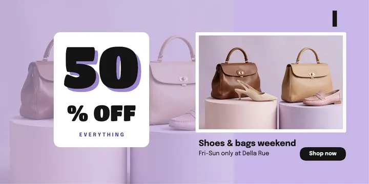 50% off shoes and bags template