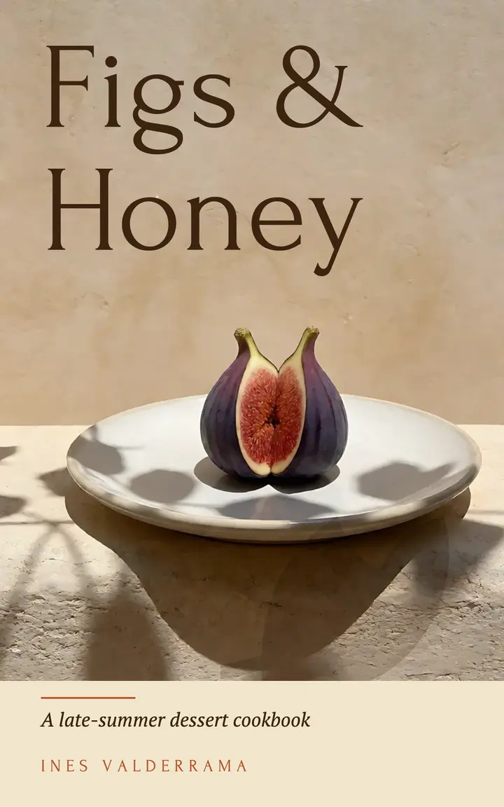 Figs & Honey dessert cookbook cover template