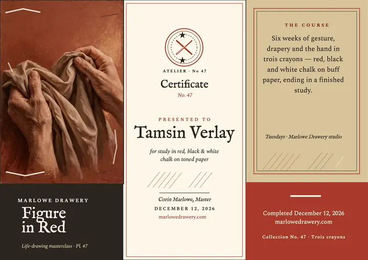 Figure in Red masterclass certificate template