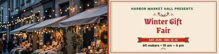 Winter Gift Fair fileteado banner template