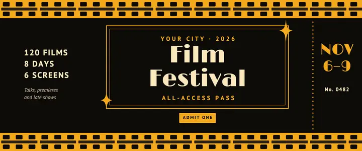 Film festival all-access pass template