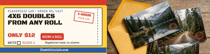 Flashfolio Lab film wallet billboard template