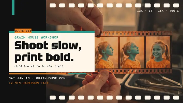 Grain House film negative quote thumbnail template