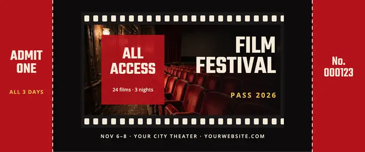 Film strip festival pass template