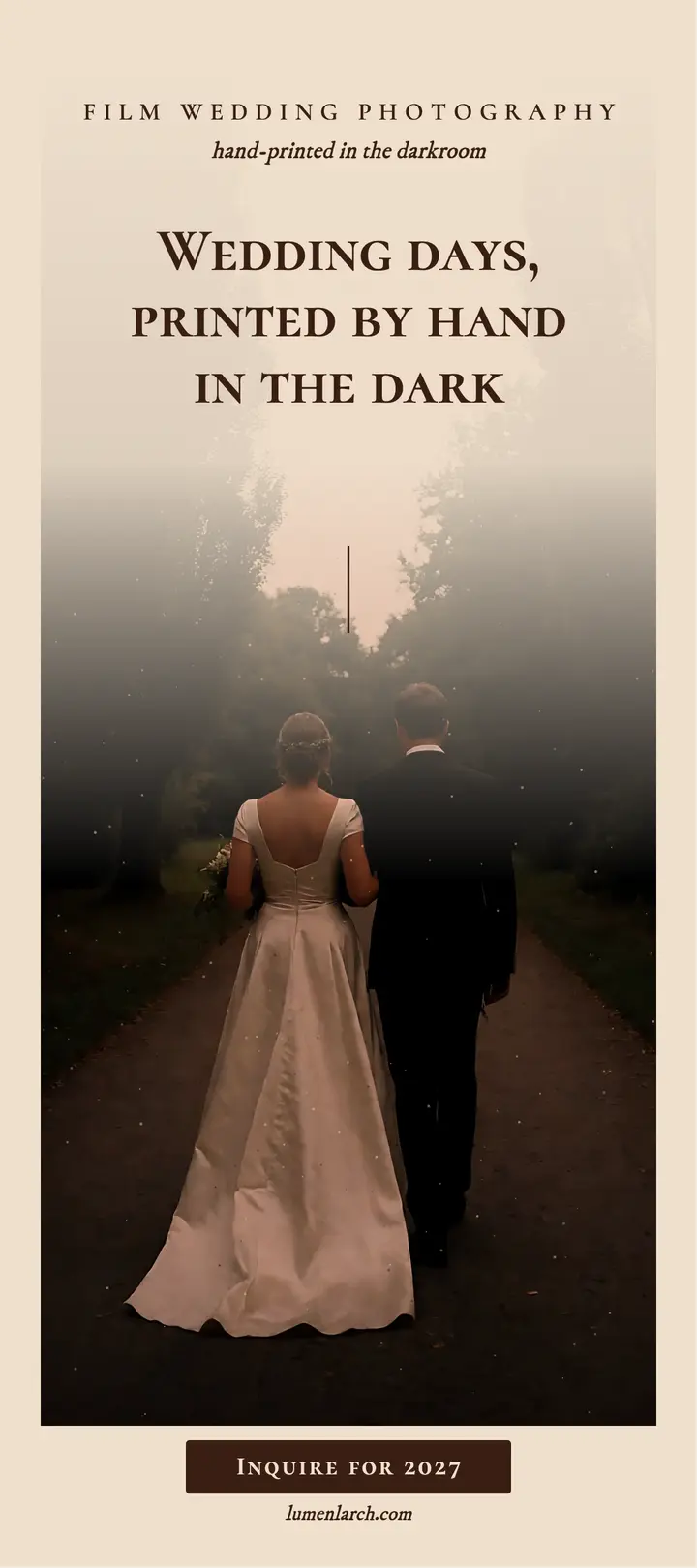 Lumen & Larch film wedding rack card template
