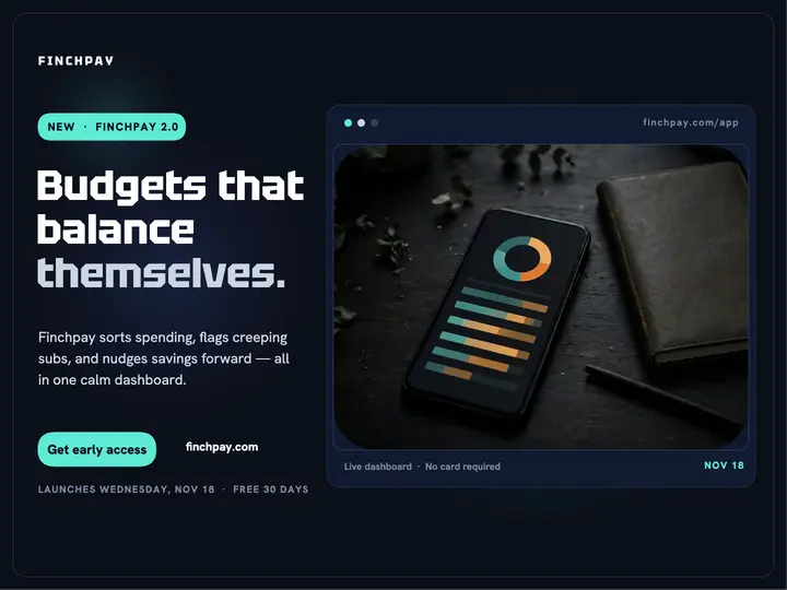 Finchpay app launch slide: app launch slide template