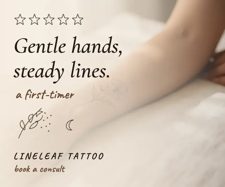 Fine-line tattoo studio review ad: fine line tattoo review ad template