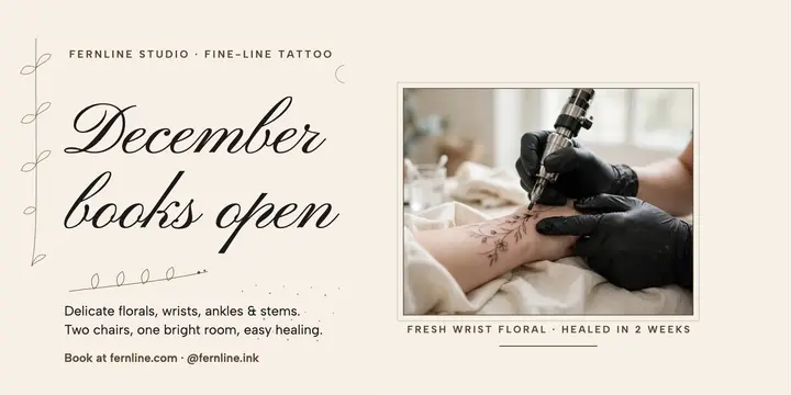 Fernline Studio December booking post template