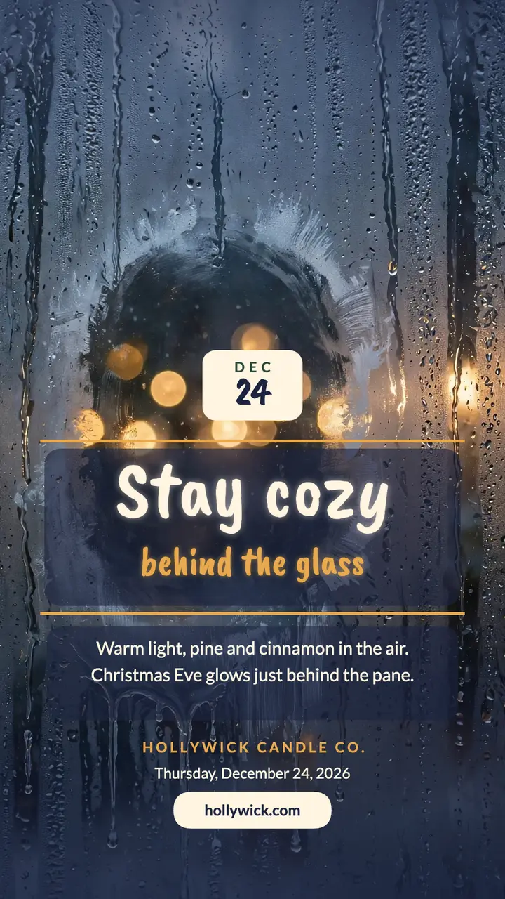 Stay cozy misted window Christmas story template