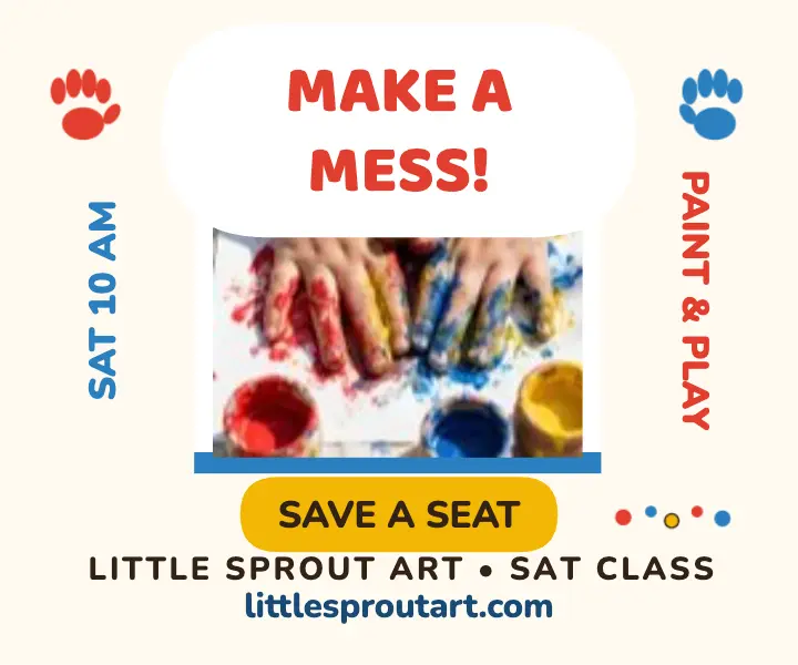 Little Sprout finger paint class ad: finger paint class ad template