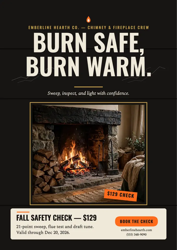 Emberline Hearth fall safety flyer template