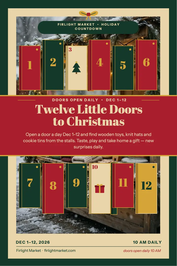 Firlight Market holiday countdown poster: holiday market countdown poster template