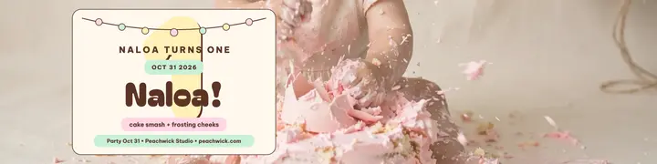 Naloa cake smash first birthday banner template