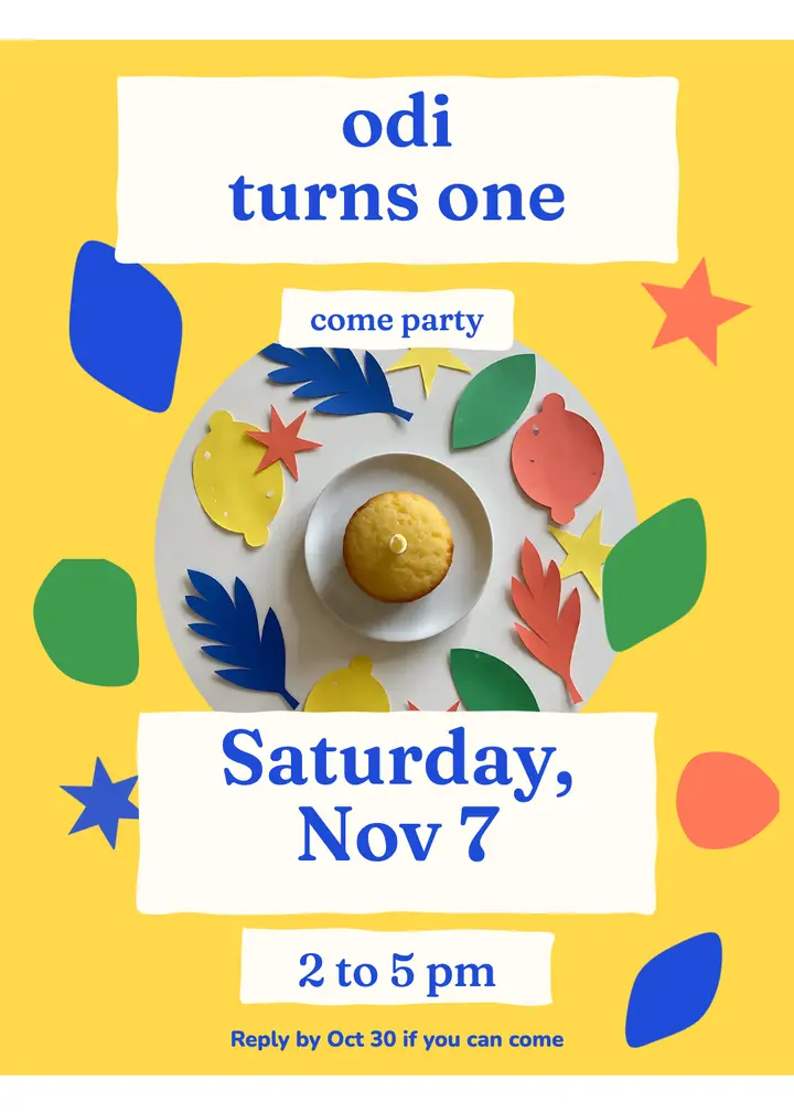 First birthday cut-outs invitation template