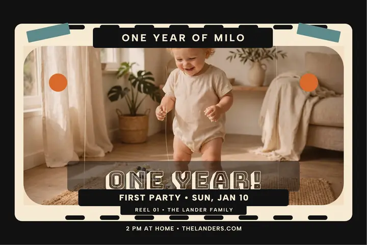 Milo is one home movie postcard template