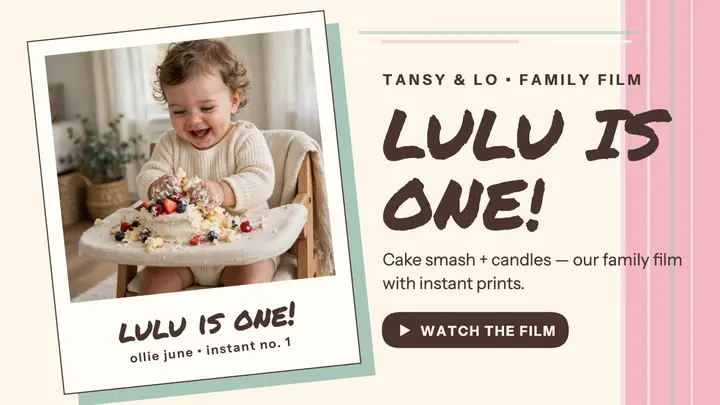 Lulu's first birthday instant film thumbnail template
