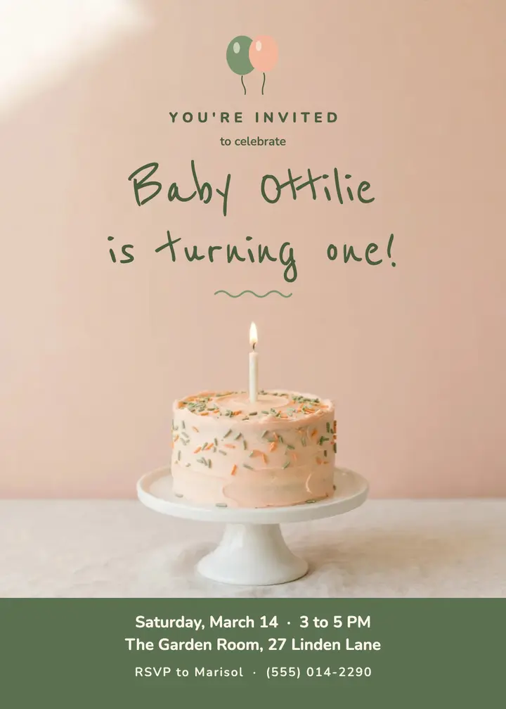 First birthday invitation template