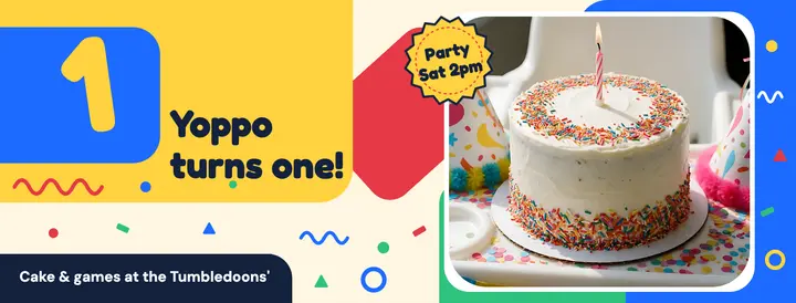 Yoppo turns one first birthday cover template