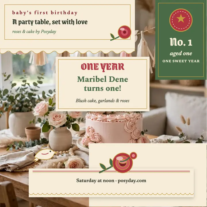 Maribel first birthday scrap post template