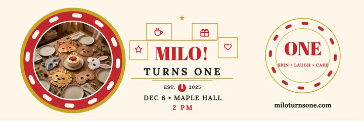 Milo turns one zoetrope header template