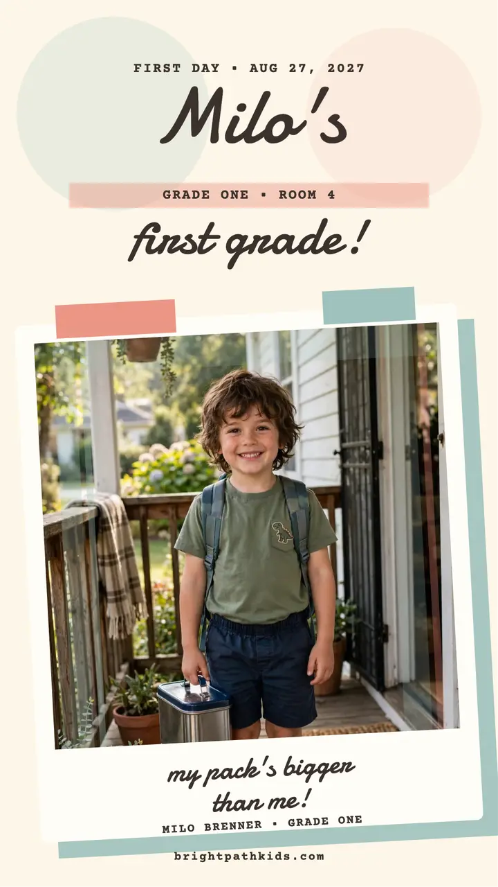 Milo's first day instant story template