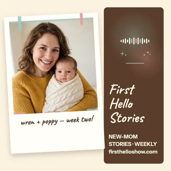 First Hello Stories new-mom podcast cover template