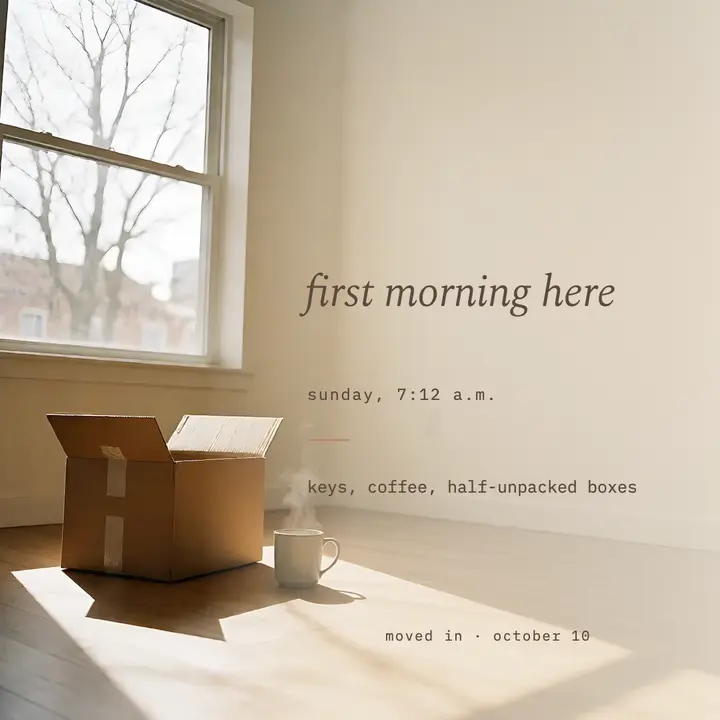 First morning in the new apartment post template