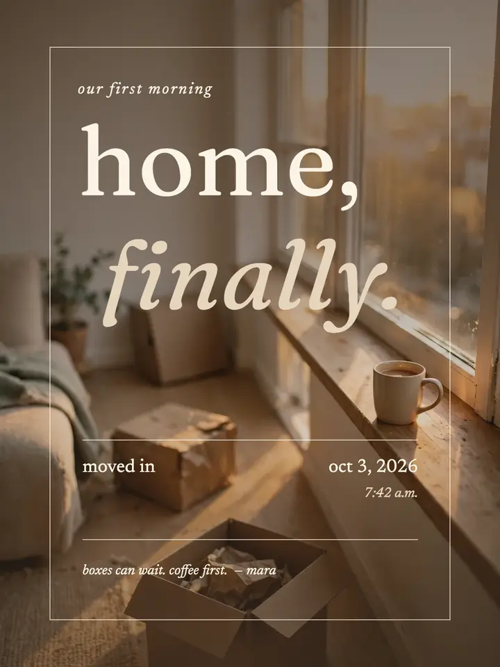First morning in a new home ambient post template
