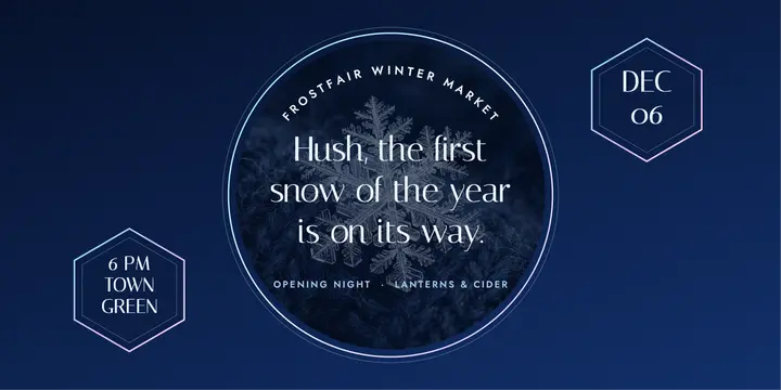 Frostfair winter market snow crystal post template