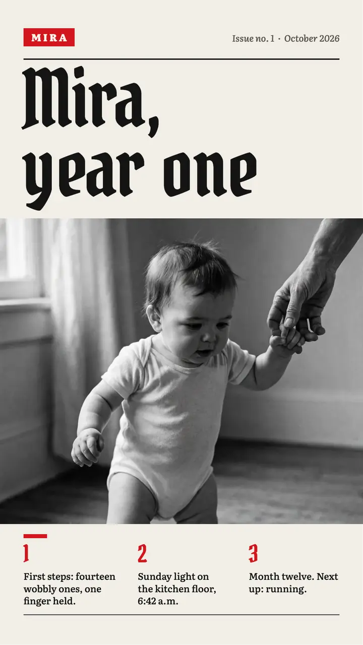Mira year one picture essay story template