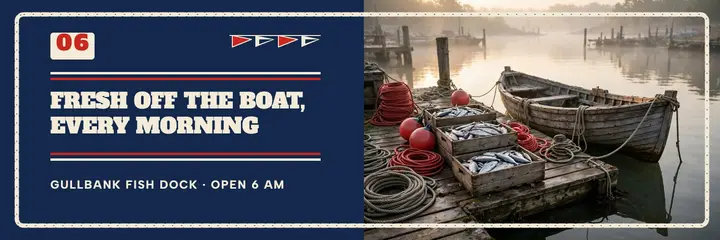 Gullbank Fish Dock fresh catch header template
