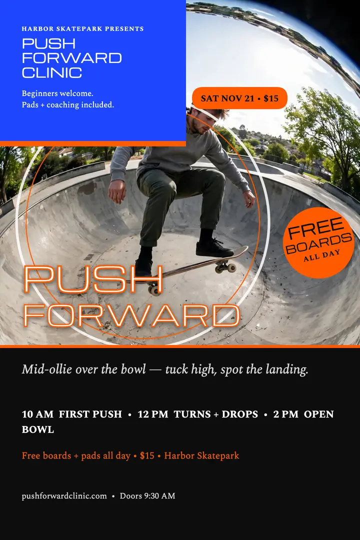Push Forward skate clinic poster template