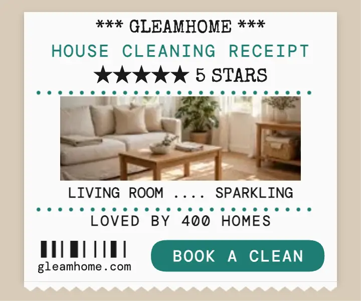 Gleamhome five-star receipt ad template