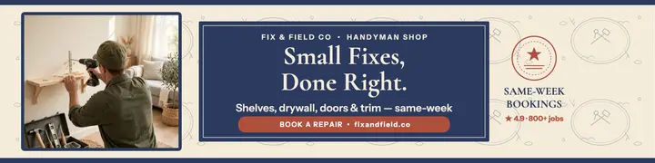 Fix and Field handyman toile banner template