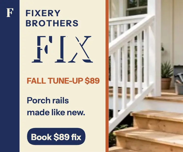 Fixery Brothers fall tune-up ad: handyman ad template