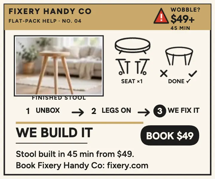 Fixery stool assembly help ad: stool assembly ad template