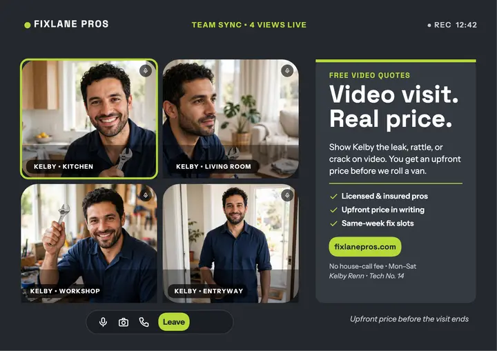 Fixlane Pros video quote trust card template