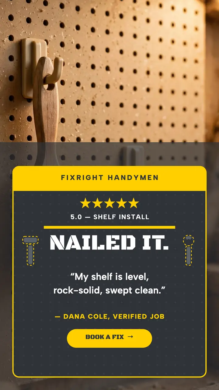 Fixright 5-star shelf review story template