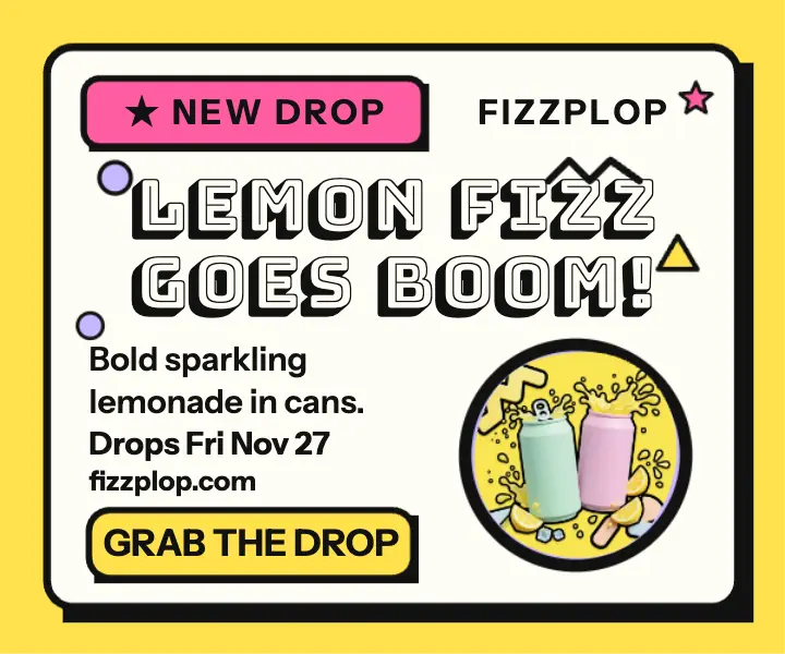 Fizzplop lemonade drop brutal ad template