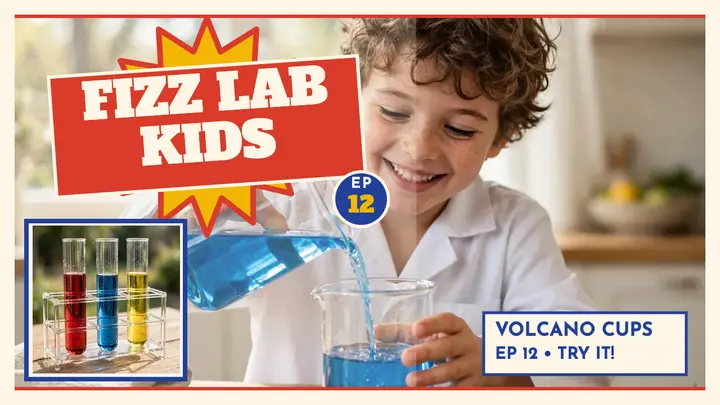 Fizz Lab Kids volcano cups thumbnail template