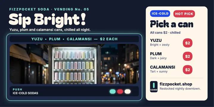 Fizzpocket citrus soda vending post template