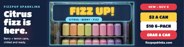 Fizzpop Sparkling drink drop billboard template