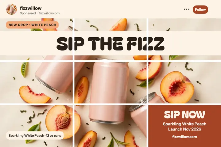Fizzwillow sparkling tea grid reveal template